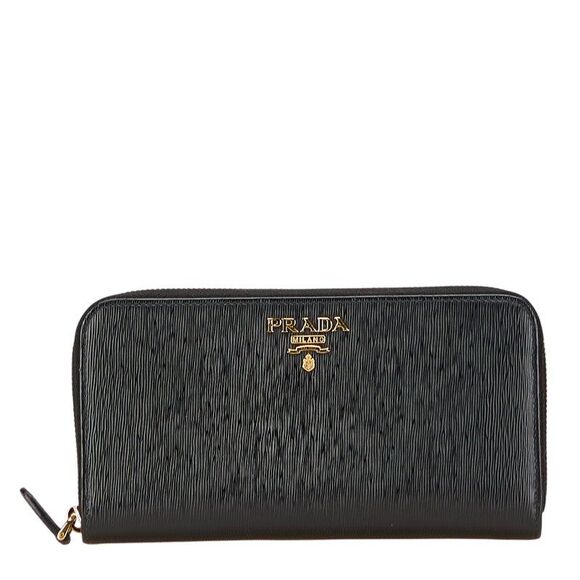 Prada Logo Leather Long Wallet - Picture 1 of 9